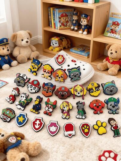 Paw Patrol 10/20 Pieces Set Of Wangwang Team's Great Achievements, Including Ryder, Archie, And Tian Tian Anime Cartoon Shoe Decorations. The Color And Style Are Random, Suitable For Clog Shoe Decoration, Shoe Flowers, Shoe Buckles, Detachable Shoe Flowers, Garden Shoe Decoration Buttons. It Is Very Suitable For Birthday And Holiday Decoration