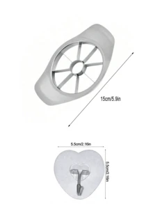 1个苹果切片器，厨房水果去核器，创意水果切碎器，水果切割机，家用水果切割器，多功能蔬果切割工具。创意设计，可用于切片、去核和切割苹果。可重复使用的厨房水果切片器，适用于水果沙拉和零食。配件齐全，方便实用，手持舒适，可弯曲使用，适用于办公室、厨房、礼品和装饰。 - 彩色 - 查看 6