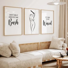 3件套“直言不讳”蜡墙饰，人体蜡帆布画，名言，海报，绘画，美容师装饰画，无框墙饰，适用于家居装饰，房间装饰，卧室装饰，客厅装饰，浴室装饰，墙面装饰，可选带框墙饰。 - A - 查看 2