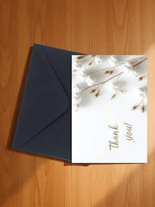 1pc Refreshing "Thank You!" Greeting Card/Natural Cotton Healing Gratitude Card, Suitable For Thanking Friends, Family, Holidays And Various Occasions, Practical And Decorative. (Includes 1 Card/1 Envelope, 4.3" X 6.3") - Style a - View 15