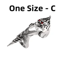 1 pièce Anneau de doigt en métal cuivre ouvert style punk, décoration personnalisée mécanique, protège-ongles pour hommes et femmes (taille réglable) - Multicolore - Voir 4