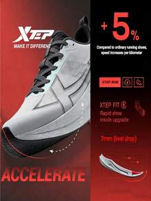 Zapatillas de running ligeras y duraderas de 3ra generación XTEP 2000KM para hombres y mujeres, color gris claro - Gris claro de luna - Ver 3