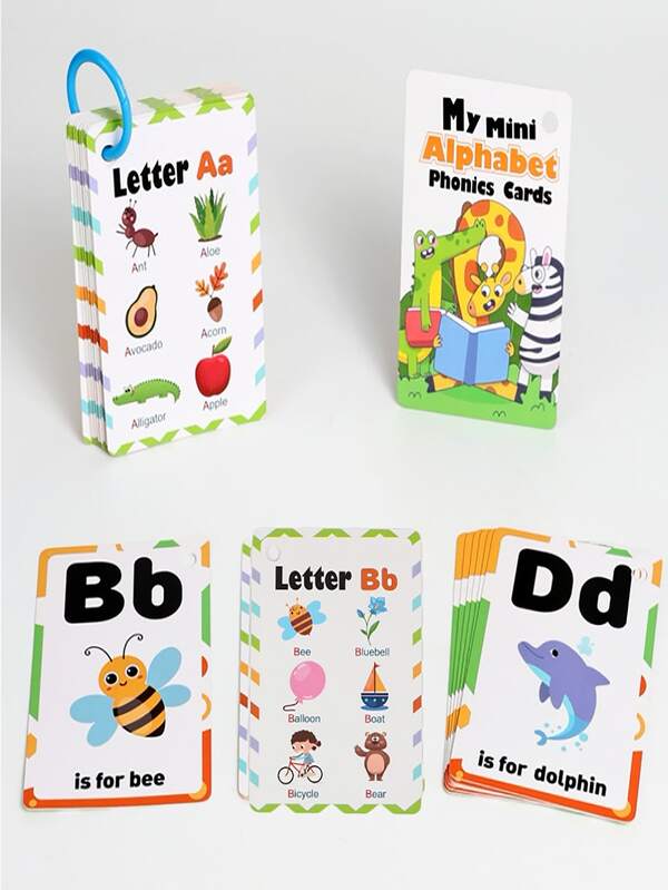 27 piezas Tarjetas didácticas de fonética del alfabeto inglés, tarjetas de pronunciación de letras y palabras, herramienta de enseñanza para educación preescolar, adecuada para el aprendizaje de niños pequeños, maestros, educación en el hogar, regalo de aprendizaje, regalo de vacaciones