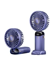 DOSYU Ventilador de Mano Recargable USB - Mini y Portátil, 5 Velocidades, 4200mAh, con Base -deal para Escritorio  Material ABS, USB, 5 Medidas 188x90x46,5 mm,  Peso 190 g Abanico - Azul - Ver 2