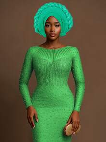 1pc Nigerian Gele Inspired Braided Turban, Satin Pearl Embellished Headwrap, Elegant Headpiece For Party Wedding And Daily Wear,Summer,Beach,Hat - A - View 21