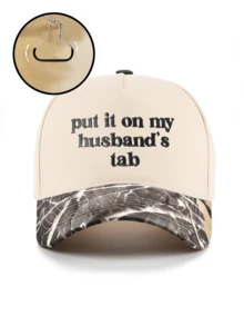 1pc Outdoor Embroidered "Charge It To My Husband" Adjustable Baseball Cap, Fashionable Versatile Sun-Shading Hat For Spring/Autumn Travel, Suitable For Men, Y2K Style - Baseball Cap - View 11