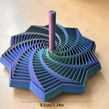 3D打印减压星光学错觉折叠拼图玩具，多边形胡萝卜塔螺旋3D桌面 - 彩色 - 查看 2