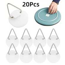 20pcs Plastic Picture Hangers, Invisible Plate Hooks With Adhesive Backing, Modern Design For Kitchen Decor, Durable Wall Mounted - 20Pcs - View 7