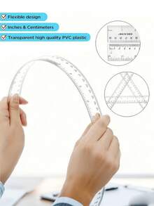 30cm Transparent Ruler, Learning Supplies, Stationery, Student Supplies, High School, Middle School, Office Supplies, Suitable For Valentine's Day, Wedding, Birthday, Back To School, Mother's Day - A - View 2