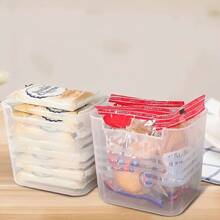 5pcs Transparent Refrigerator Storage Boxes With Easy-Grip Handles, Space-Saving Kitchen Organizers, Modern Food Categorization Containers Suitable For Fridge Doors And Countertops, Food Contact - White - View 4
