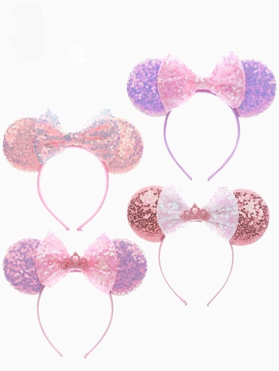1 pieza Diadema con lazo de lunares y lentejuelas de moda, diseño brillante para las orejas, adecuada para parques de diversiones, fotografía de viaje y uso diario, diadema suave y ligera, adecuada para actuaciones en el escenario, cosplay, fiestas de cumpleaños, reuniones festivas, carnavales, festivales de música, bailes, mascaradas, fiestas temáticas y ceremonias de graduación, accesorio para el cabello de alta calidad y duradero, regalo perfecto para mujeres, amigos y familiares (cosplay, diadema, accesorio para el cabello, verano, pinza para el cabello)