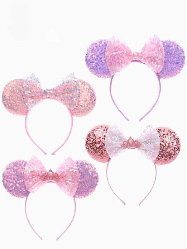 1pc Fashionable Polka Dot Sequin Bow Headband, Sparkling Ear Design, Suitable For Amusement Parks, Travel Photography And Daily Wear, Soft And Lightweight Headband, Suitable For Stage Performance, Cosplay, Birthday Party, Festival Gathering, Carnival, Music Festival, Ball, Masquerade, Theme Party And Graduation Ceremony, High-Quality And Durable Hair Accessory, Perfect Gift For Women, Friends And Family (Cosplay, Headband, Hair Accessory, Summer, Hair Clip) Hairband
