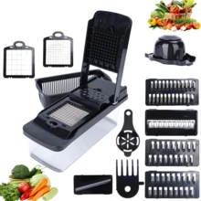 Máy thái rau củ đa năng 14 trong 1 màu đen - Thiết kế đáy chống trượt, dễ sử dụng và vệ sinh, chất liệu ABS kèm hộp đựng, dụng cụ cắt thái nhà bếp - Công cụ chuẩn bị thực phẩm đa năng dành cho đầu bếp tại gia. - Nhiều màu - Xem 4