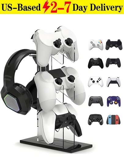 (2-7 Daysmust Arrive)Universal 3-Layer Controller Stand & Headphone Stand Game Accessories Compatible With Switch Game Controller, Headphones, Acrylic Holder Rack, Detachable Display Stand, Gamepad Stand, Headphone & Game Controller Display Holder Organizer, Transparent Display Stand, Controller Holder Controller,Gaming Headset,Transparent Controller Display Stand, Detachable Headphone Holder, Headphone Holder, Game Controller Headset Holder Stand For ONE Switch Switch Pro, Controller Holder Headset Stand Game Accessory, Desk Mounts For Controller, Desktop Gamepad Holder, Build Your Gaming Fortress - Ideal Desk Mount For Gamers,Transparent