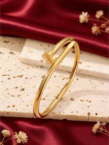 4/1 chiếc - Vòng tay thép không gỉ cao cấp, kiểu dáng sang trọng, đính đá Zirconia hình cỏ bốn lá, thiết kế hoa ba chiều, chất lượng cao, có thể đeo nhiều lớp, phù hợp cho đi làm, hẹn hò và làm quà tặng. - Vàng 2 - Xem 5
