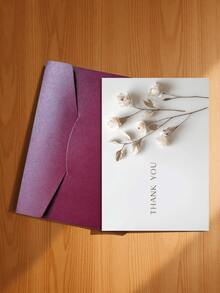 1张精美3D纸艺白玫瑰感谢贺卡，简约米色背景，饰以干枯枝条，“谢谢！”竖版设计，适合向亲朋好友表达感激之情、节日祝福及其他艺术表达（包含1张贺卡和1个信封，尺寸为4.3英寸 x 6.3英寸）。 - 款式B - 查看 20