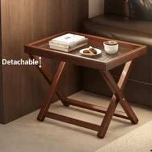 1 chiếc bàn phụ gấp gọn, khay ăn nhẹ cho ghế sofa phòng khách, bàn trà di động, bàn làm việc ngoài trời. - Bàn gấp bằng gỗ nguyên khối - Xem 6