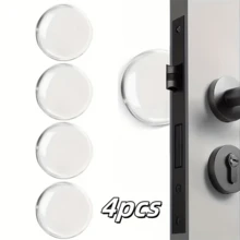 4 piezas Tope de puerta autoadhesivo transparente con amortiguación de golpes | Diseño de reducción de ruido, apto para el hogar y la oficina, fácil instalación, material de plástico reutilizable - A - Ver 5