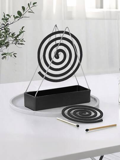 1 chiếc giá đỡ nhang muỗi hình tam giác thời trang - Giá đỡ tro treo bằng kim loại, không cần nguồn điện, giá đỡ hương thơm gia đình sáng tạo với thiết kế hiện đại phù hợp cho trang trí mùa hè, giá đựng nhang.