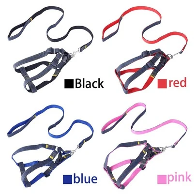 Bộ dây đeo và dây dắt chó bằng vải denim - Có thể điều chỉnh, vừa vặn thoải mái cho chó nhỏ đến lớn - Chất liệu polyester bền, dây dắt, họa tiết gấu bông.