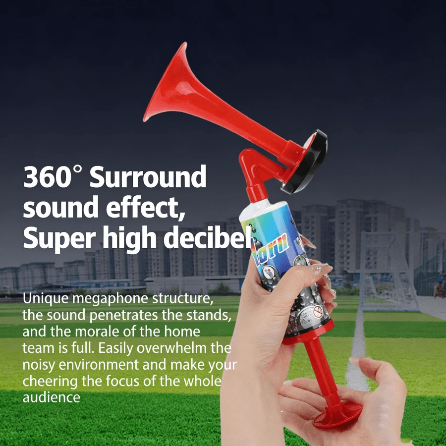 1个足球迷加油喇叭，手持式气喇叭，世界杯加油喇叭，体育比赛加油道具，体育赛事加油喇叭 - 彩色 - 查看 1
