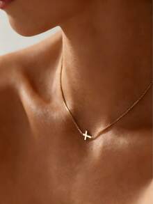 Women's Stainless Steel Cross Pendant Necklace, High-Quality Faith Symbol Necklace, Minimalist Religious Jewelry, Delicate Choker Necklace, Suitable For Daily Wear And Valentine's Day Jewelry Gift - Horizontal Cross Necklace - View 3