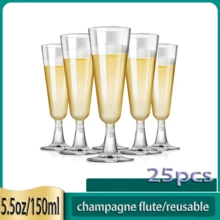 Bộ 12/25/50/100 chiếc ly sâm panh thanh lịch 150ml (5.5oz) thích hợp cho đám cưới, tiệc tùng và sử dụng hàng ngày. - Xem 10