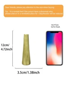 1 Set Luxury Gold Single Flower Vase, 2pcs Metal Slim Neck Vases, Suitable For Bedroom, Living Room And Dining Table Decor, Brushed Gold Tone, Compatible With Modern And Farmhouse Styles, Great For Roses, Greenery Or Dried Flowers, Compact Size Fits On Small Shelves And Countertops - 1PC - View 8