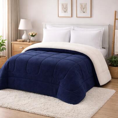 Coberdrom Cama Queen Manta Soft e Sherpa Dupla Face Felpudo Premium Cores Lisas