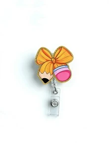 1 chiếc kẹp thẻ đeo hình nơ bút chì màu vàng lấp lánh dành cho mùa tựu trường, chất liệu acrylic, có kẹp, thích hợp làm quà tặng cho giáo viên, học sinh, quà tặng ngày Nhà giáo. - Nơ bút chì nhiều ngăn - Xem 13