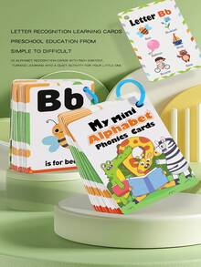 27pcs Alphabet Phonics English Learning Flashcards, Letter Pronunciation & Word Cards, Preschool Early Education Teaching Tool, Suitable For Toddler Learning, Teachers, Home Schooling, Learning Gift, Holiday Gift - Multicolor - View 2