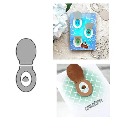 Toilet Lid Metal Cutting Mold, Embossing Paper Mold, Paper Cutting Mold, Scrapbooking Mold, Storage Bag And Related Accessories For Cardmaking Craft Kit