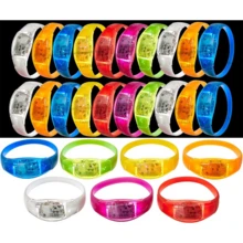 Voice-Activated LED Wristband That Flashes In Sync With Music, Featuring 3 Light Modes, Ideal For Parties, Graduations, Club Events, Birthdays, And Many Other Occasions. - 隨機顏色 - 查看 2