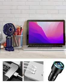 DOSYU Ventilador de Mano Recargable USB - Mini y Portátil, 5 Velocidades, 4200mAh, con Base -deal para Escritorio  Material ABS, USB, 5 Medidas 188x90x46,5 mm,  Peso 190 g Abanico - Azul - Ver 4
