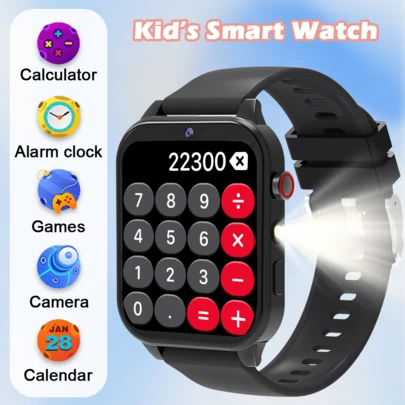New Kids Smart Watch, Multiple Educational Games, LED Flashlight, Alarm Clock, Calendar, Stopwatch, Pedometer, Calculator, Suitable For Boys And Girls, Growth Companion, Christmas/Children's Day/Birthday Gift