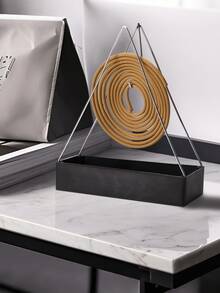 1pc Stylish Triangle Mosquito Coil Holder - Metal Hanging Ash Collector, No Power Required, Innovative Home Incense Holder With A Modern Design For Summer Decoration, Incense Holder - A - View 3