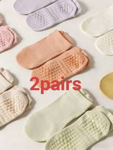 3/5/8 双装女士瑜伽健身彩色袜，女士网眼透气防滑袜，适合舞蹈、瑜伽、健身、跑步 - 彩色 - 查看 7