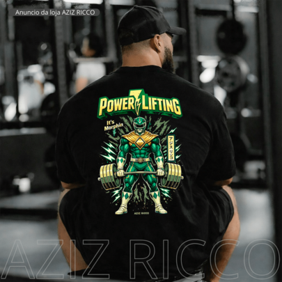 Camiseta Oversized Power Rangers Lifting Coleção Full 100% Algodão Premium