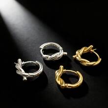 时尚独特的法式极简主义绳结圆形耳环，优雅的绳结耳环设计，是女士日常、派对和活动佩戴的最佳选择。 - 彩色 - 查看 2