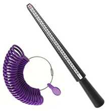 KLONKEE 2pcs Ring Sizer Tool, Multi-Color Options, US-HK 4-In-1 Alloy/Plastic Measuring Rod + Plastic Ring Gauge With Axis And Ring Size Scale, Suitable For Jewelry Measurement - Multicolor - View 12