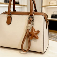 1pc Handmade Cute Star Shaped Bag Charm, Keychain, Minimalist Elegant Phone Pendant - Star Design - View 3