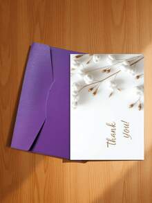 1pc Refreshing "Thank You!" Greeting Card/Natural Cotton Healing Gratitude Card, Suitable For Thanking Friends, Family, Holidays And Various Occasions, Practical And Decorative. (Includes 1 Card/1 Envelope, 4.3" X 6.3") - Style a - View 18