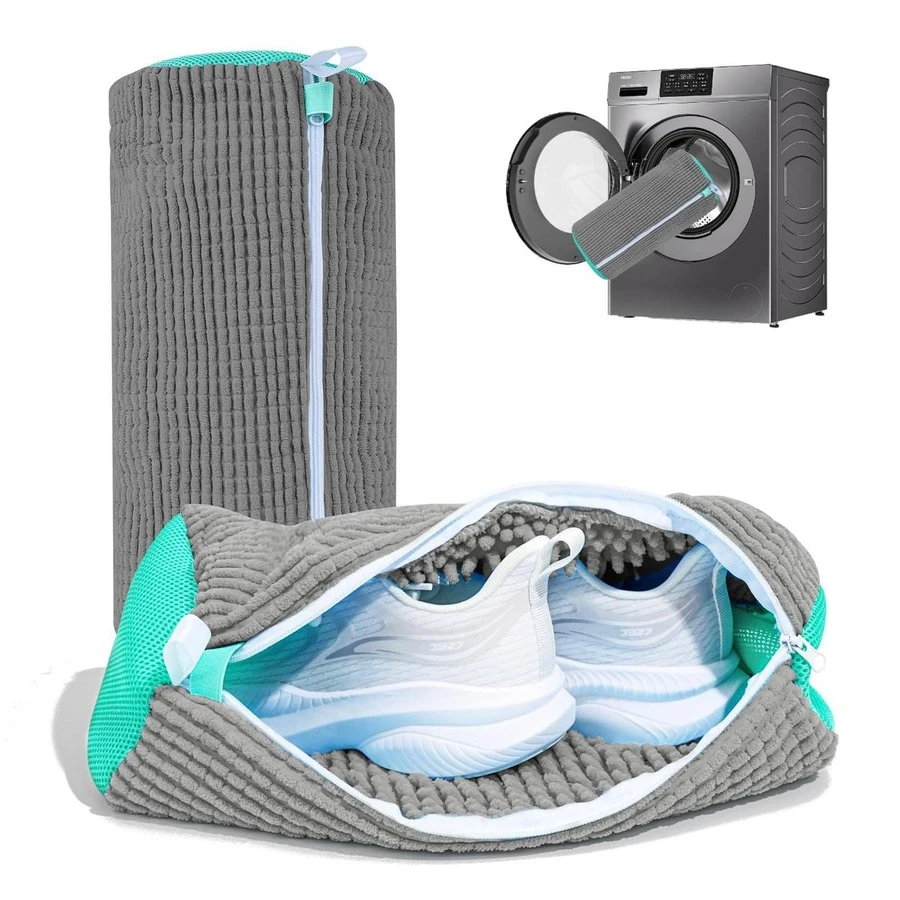 Shoe Cleaning Bag,Washing Machine Shoe Bag–Heavy-Duty Reusable Washer & Dryer Laundry Shoe Bag, 360 ° Deep-Clean Zippered Protective Bag, Stain-Free Shoe Care Kit For Sneakers, Tennis Shoes, Running Shoes & Boots, Machine-Washable Footwear Storage Pouch, Durable Polyester Laundry Organizer With Carry Handle, Fits Most Sizes – Perfect For Home Laundry, Travel, Gym, Back To School,College Dorms & Outdoor Use - 彩色 - 查看 1