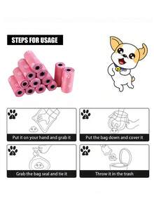 10/12 Túi đựng chất thải cho thú cưng màu hồng, túi in hình phân chó, túi vệ sinh khi dắt chó đi dạo ngoài trời. - Nhiều màu - Xem 6