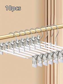 20个/10个/1个可调节裤/裙衣架带夹子，收纳整理架，裤架，洗衣房整理，卧室收纳，适用于女士裤子、牛仔裤，重型节省空间短裤衣架 - 彩色 - 查看 18