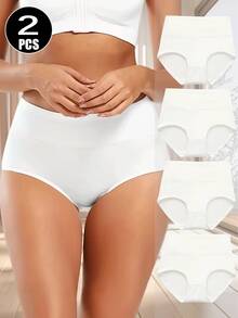 2pcs Disposable Women's High Waist Panties, Soft, Comfortable, Breathable, High Elasticity, Tight High Waist Design - Two-piece set - View 2