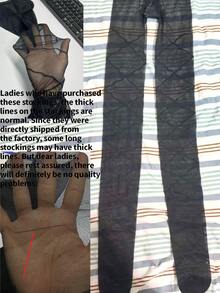 Women's Shaping Pantyhose, Transparent Thigh-High Stockings, Waist Support Shaping Pantyhose, Bend-Waist Shaping Pantyhose - Black - View 13