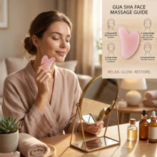 1 PCS Gua Sha Facial Tool,Facial Gua Sha Scraper,For Face Eye Neck Anti-Aging Slimming & Firming,Gua Sha Facial Tools,Heart Shape Resin Massage Tool For Face & Neck, Ergonomic Jawline Sculpting Board, Home Spa Beauty Tools, Travel Essential For Daily Skin Care Routine - Pink - View 5