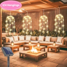 YEYAYU 一套,2/4 件装太阳能户外水母灯,128/256 颗 LED 灯珠,8 种闪烁模式,适用于庭院、遮阳伞、屋檐、花园、树木、帐篷、户外照明、圣诞装饰 - 水母形狀 - 查看 2