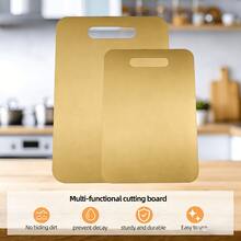 3 piezas/1 pieza Tabla de cortar antihongo de acero inoxidable de doble cara para uso doméstico - Dorado - Ver 3